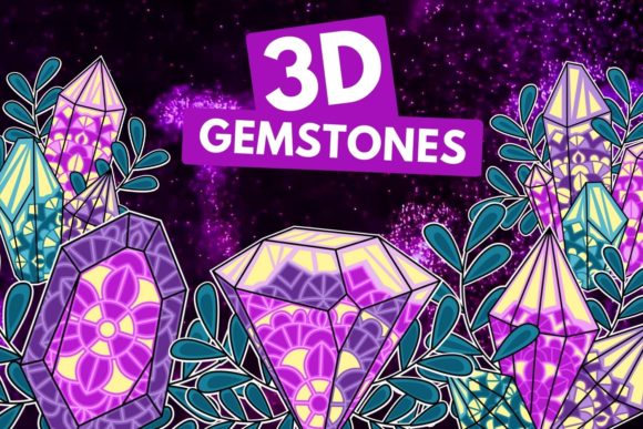 3D Gemstones SVG Bundle: Stylish Shapes for Crafters & Small Business Designers