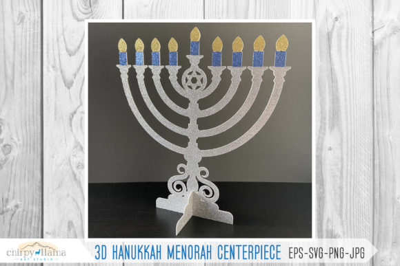 3D Hanukkah Menorah Centerpiece: A Festive 3D SVG for Seasonal Branding and Holiday Design Projects