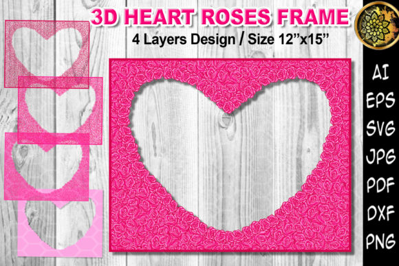 3D Heart Pink Roses Layered Design Frame Review