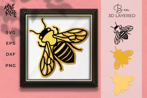 3D Layered Bee SVG: A Dynamic Design for Creative Branding and Decor Projects