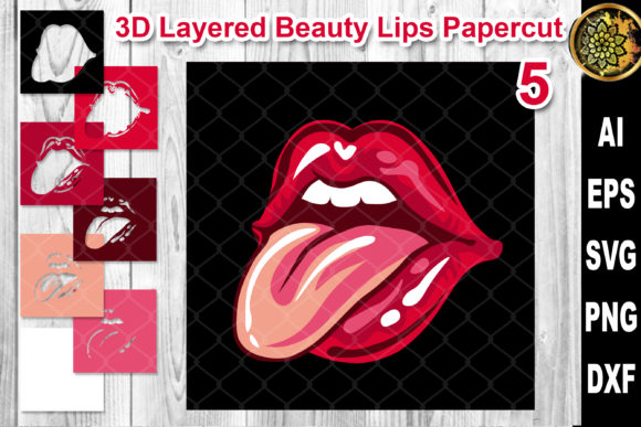3D Layered Papercut Woman Lips Clipart 5 Review