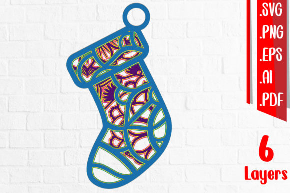 3D Sock Layered Cut Files: Festive 3D SVG Designs for Christmas Branding
