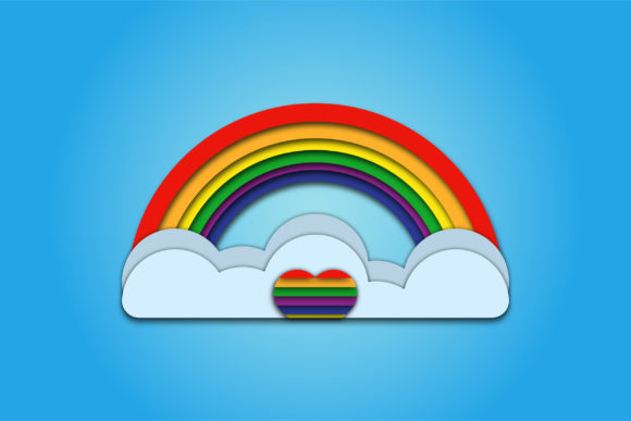 Colorful 3D Pride Rainbow SVG for Shadow Boxes & Web Design