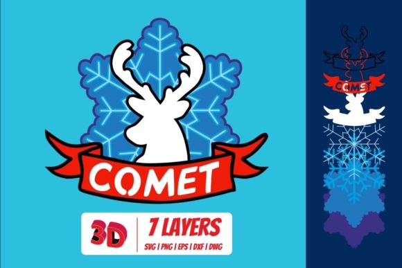 Comet 3D SVG for Christmas Crafting Magic