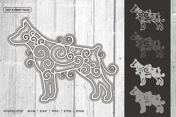 Dog 1 Vector SVG 3D Layered: A Shadow Box Design for Modern Content Publishers