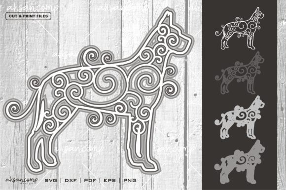 Dog 5 Vector SVG 3D Layered for Shadow Box Designs & 3D SVG Projects