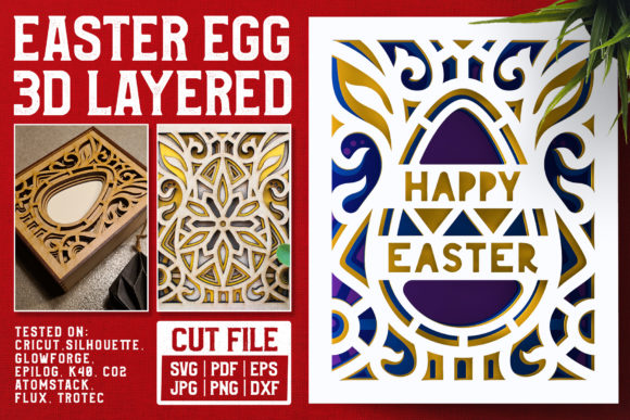 Easter Egg 3D Layered SVG Cut File for Crafts & Graphics