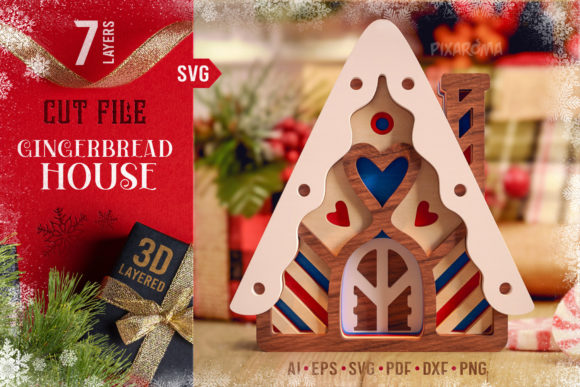 Gingerbread House 3D Layered Cut File Review