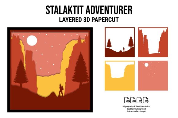 Stalaktit Campers Adventure and Rock 3D: A 3D SVG Shadow Box Design for Brand Storytelling