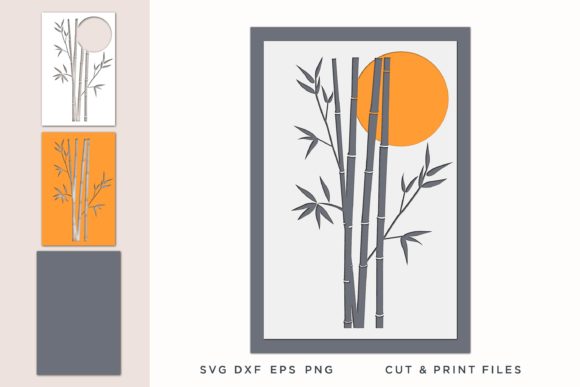 Wall Art 3D, Bamboo – A Versatile 3D SVG for Shadow Box Designs & Digital Sellers